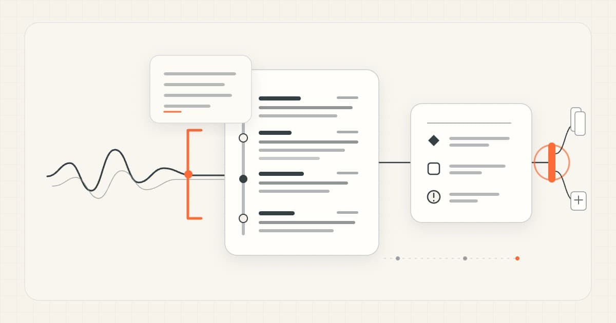 A conversation signal passes through visible capture into a transcript with a separate personal note, then becomes reviewed decisions, action items, and open questions before archival or sharing.